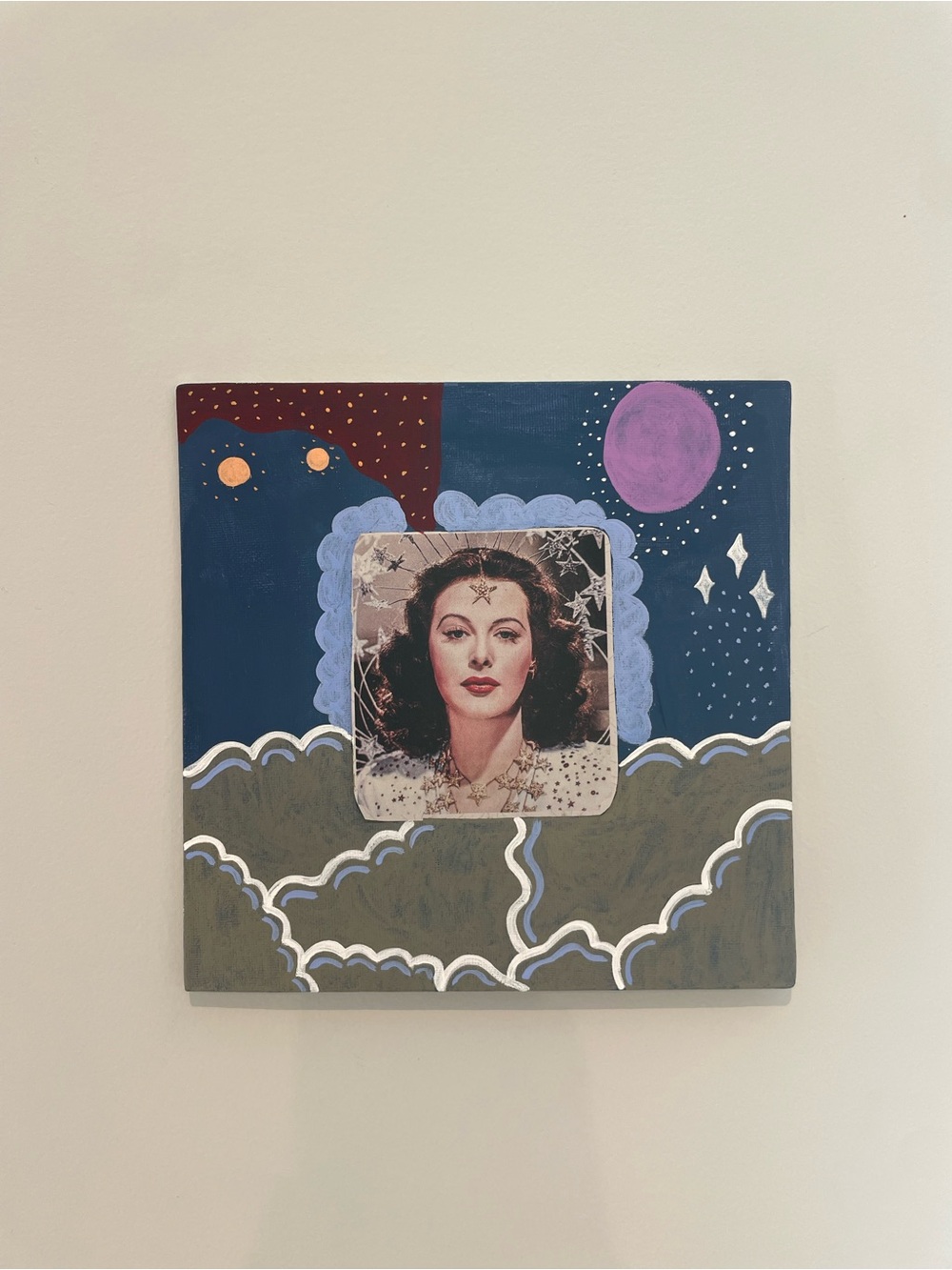 Hand-Painted Original Celestial Mixed Media Art